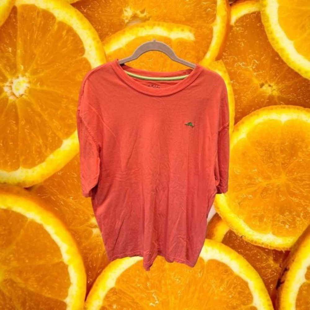 JOE Marlin‎ Orange Tee with Green Embroidered Logo Size XL